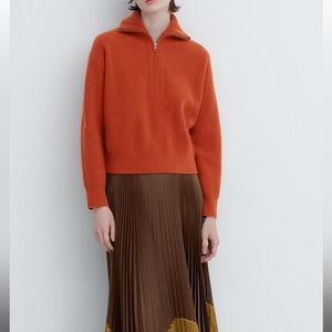 Uniqlo: C Collection PREMIUM LAMBSWOOL LONG SLEEVE HALF-ZIP SWEATER